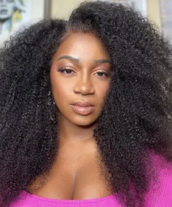 Mink Hair Kinky Curly 13*4 / 13*6 Full Frontal pre made 100% Human Hair Wig