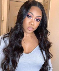 Natural colour Raw Hair Indian Wavy 4*4 / 5*5 HD / Transparent Full Lace Closure Wig 100%humhair hair