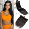3 Bundles 100% Real Raw Straight Hair & with 13x4 HD Lace Frontal