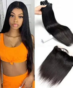 3 Bundles 100% Real Raw Straight Hair & with 13x4 HD Lace Frontal