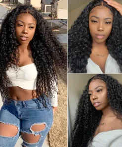 Hair Deep Wave 4*4 5x5 Full Closure pre made 100% Human Hair Wig