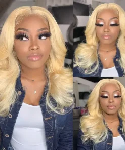Blonde Body Wave Transparent Lace Frontal Pre-made 100% Human Hair Wig