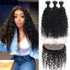 Water Wave 100% Mink Hair 3 Bundles with 13x4 HD Lace Frontal