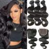 3 Bundles Mink Body Wave Hair With 5x5 HD Lace Closure