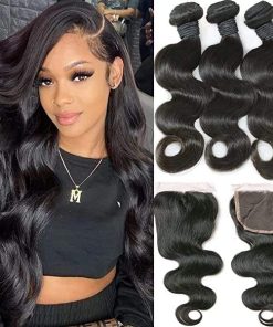 3 Bundles Mink Body Wave Hair With 5x5 HD Lace Closure