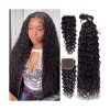 Water Wave 5x5 HD Lace Closure With 3 Bundles Mink Human Hair Weave