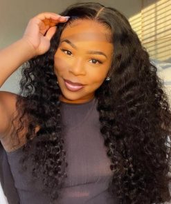 Natural color Raw Hair Burmese Curly 4*4 5*5 HD / Transparent Full Lace Closure Wig 100% human hair