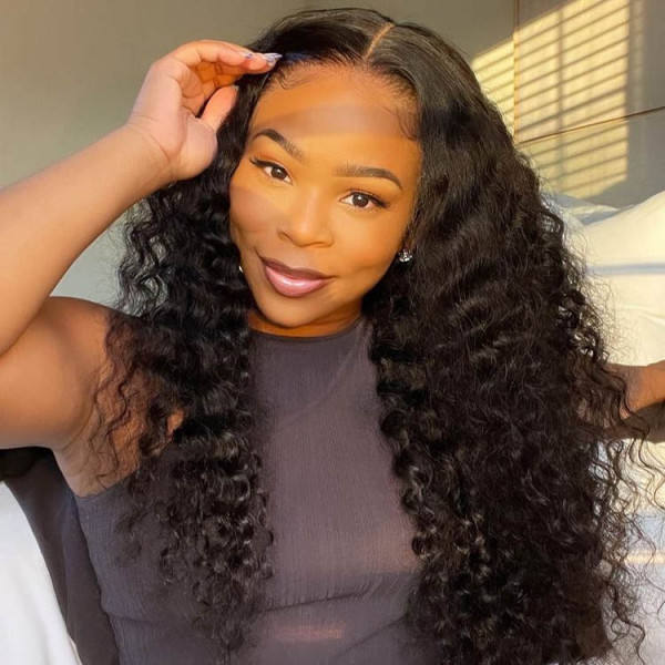 DonorsBurmeseCurlyRawHair4x4TransparentLaceClosureWig-6f50