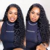 Natural colour Raw Hair Cambodian Wavy 4*4 5*5 HD / Transparent Full Lace Closure Wig 100%human hair