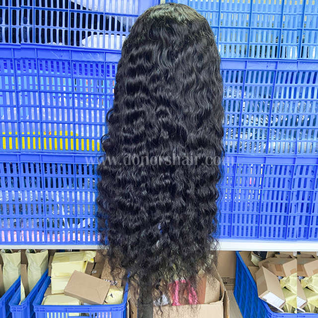 DonorsCambodianWavyRawHairTransparentLaceFrontalWig4-30b5