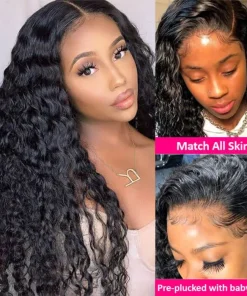 Mink Hair Deep Wave 13*4 13*6 Full Frontal pre made 100% Human Hair Wig