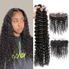 High Quality Mink Hair Deep Wave 3 Bundles with 13x4 HD Lace Frontal