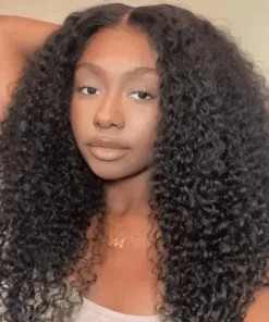 Indian Curly Raw Hair 4x4 Transparent Lace Closure Wig