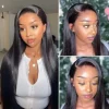 Natural colour Raw Hair Straight 13*4 13*6 HD / Transparent Full Lace Frontal Wig 100%human hair