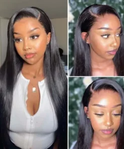 Natural colour Raw Hair Straight 13*4 13*6 HD / Transparent Full Lace Frontal Wig 100%human hair