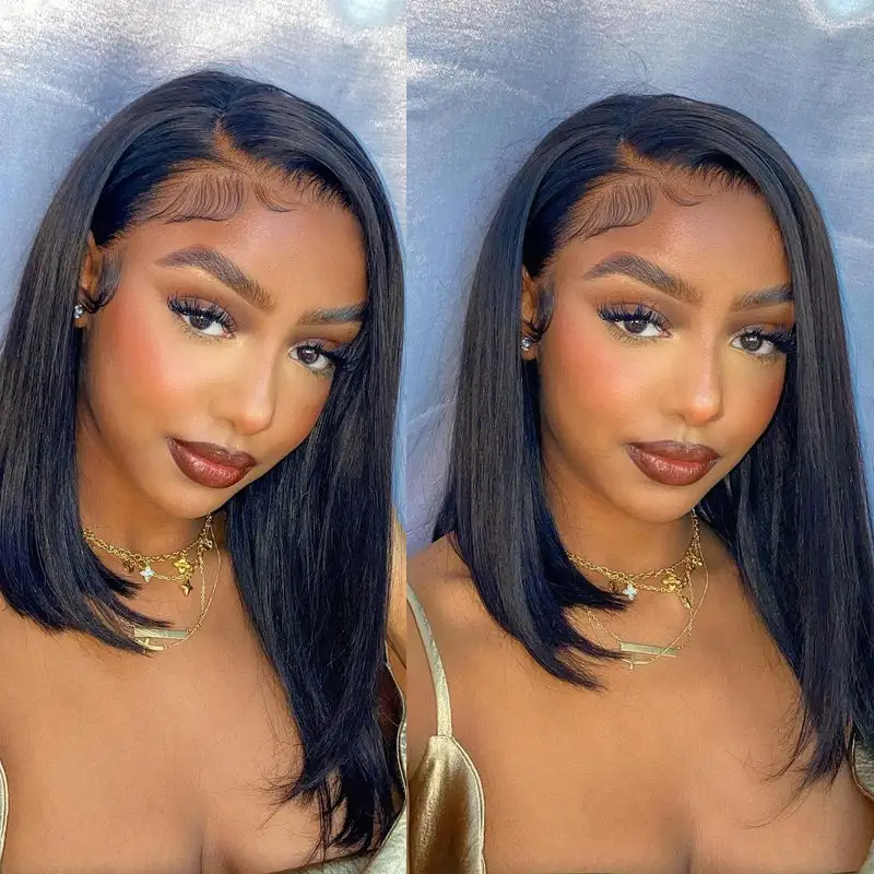 SunberAsymmetricalBobWigsBluntCutHumanHairy-9408