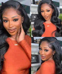 Body Wave 13x6 Frontal Transparent Lace Pre-made 100% Human Hair Wig