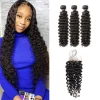Best Deep Wave Mink Hair 3 Bundles With 5x5 HD Lace Closure