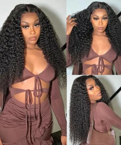 Mink Hair Jerry Curly 4*4 5x5 Full Closure pre made 100% Human Hair Wig